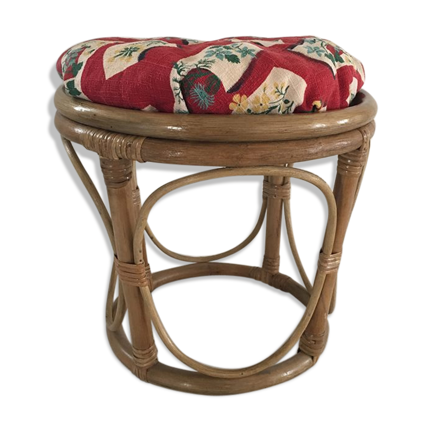 Vintage rattan stool