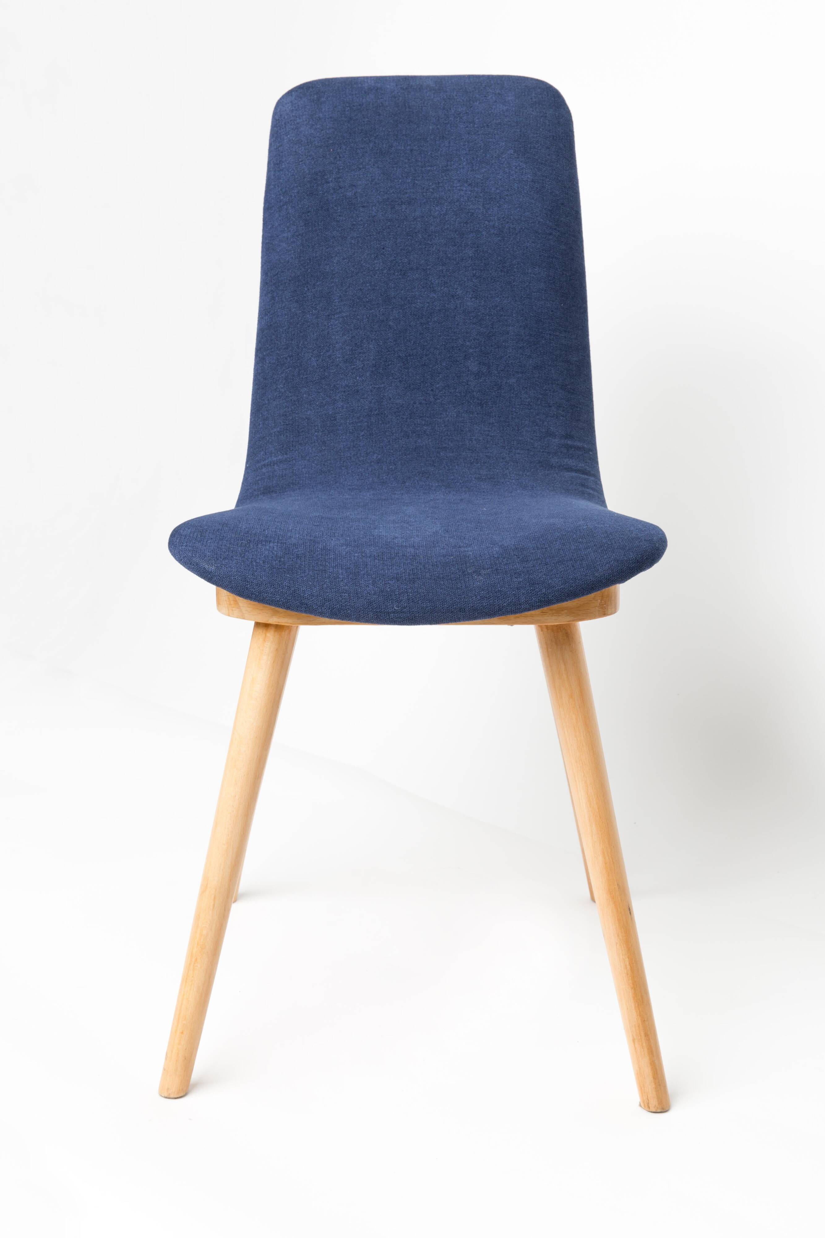 Mid-Century vintage navy blue chair, Fameg factory, Poland, 1960s