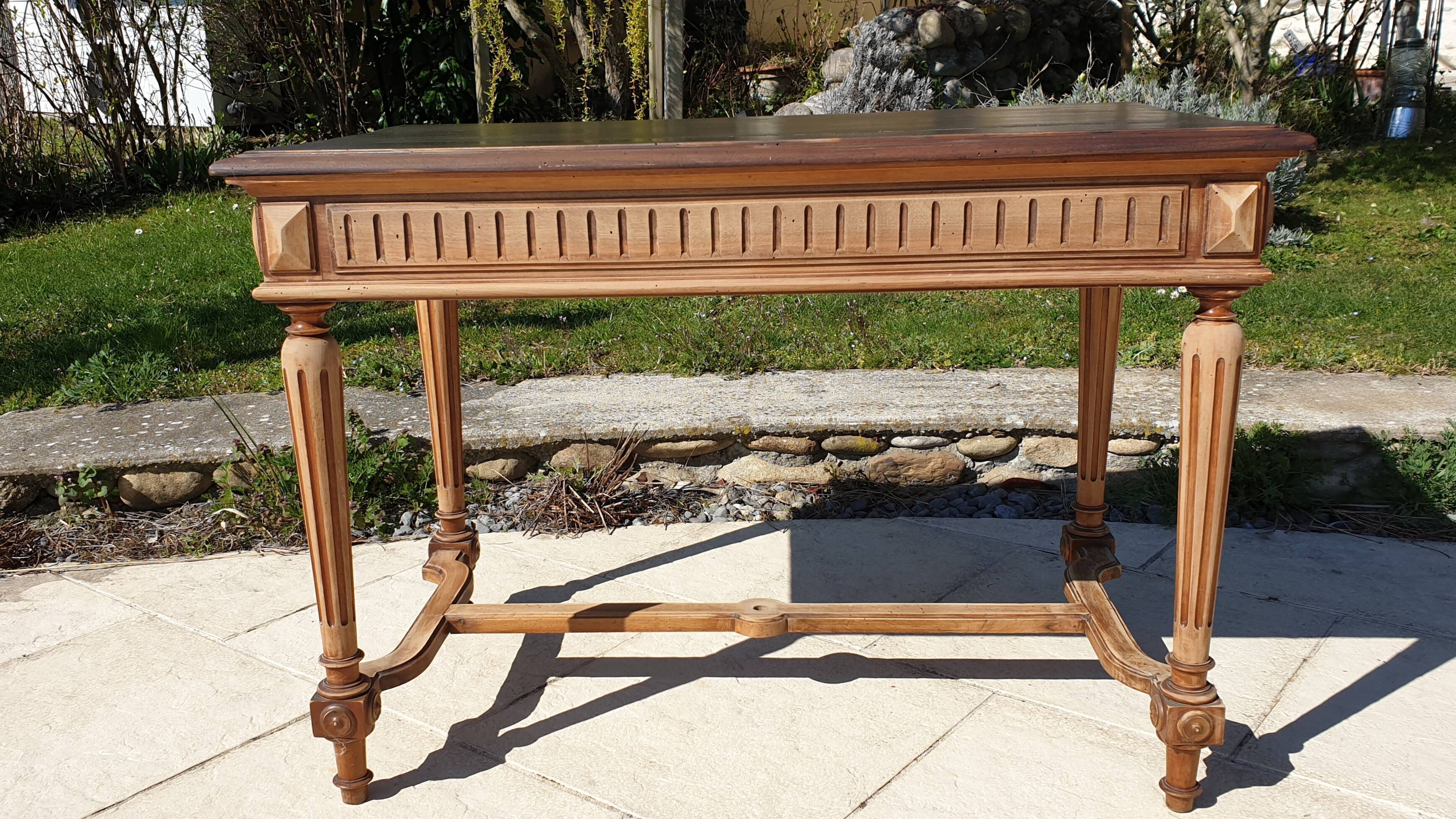 Renovated Henri II style desk with drawers