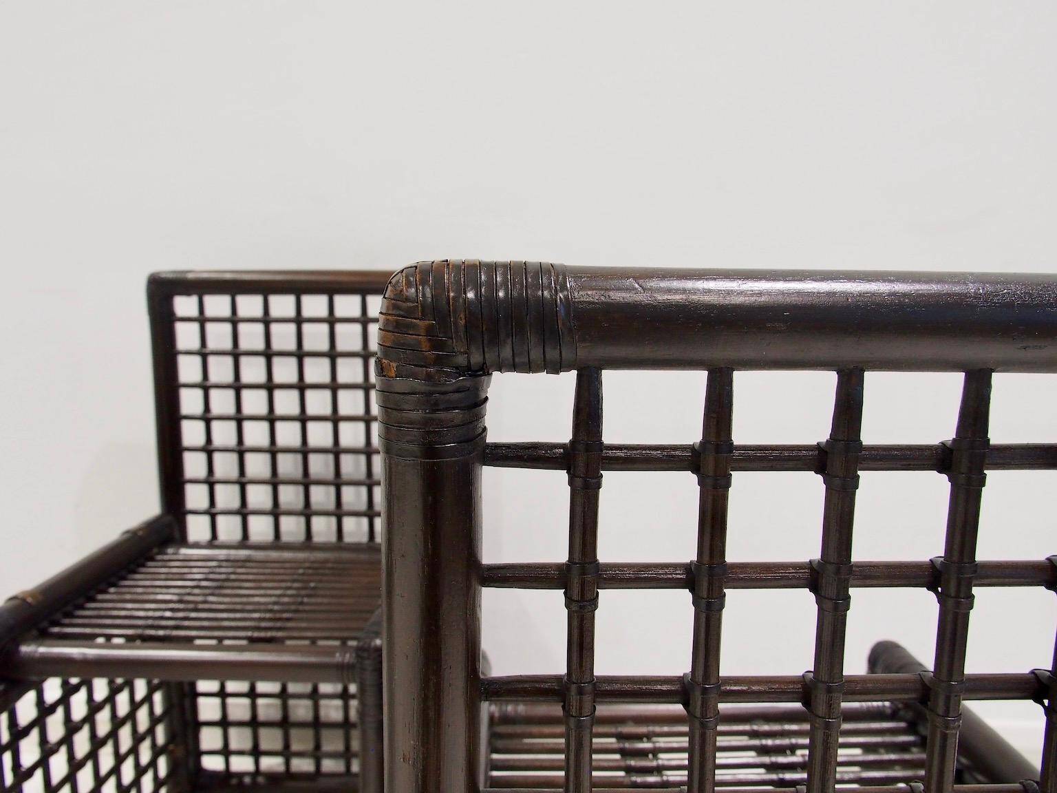 Ensemble de six chaises Afra et Tobia Scarpa en bambou et rotin