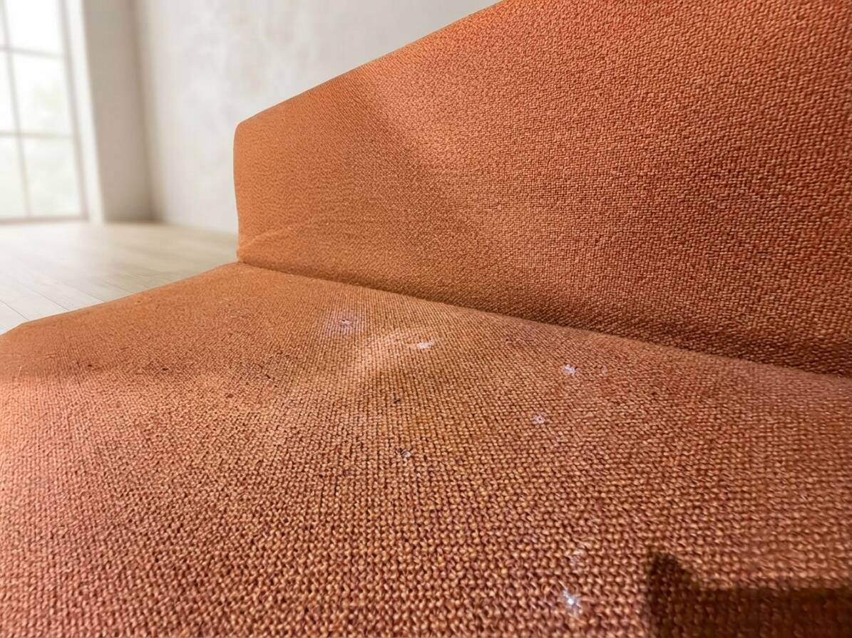 Lit de jour pliant des années 50 par Miroslav Navrátil, revêtement orange, années 1960, Tchécoslovaquie, 186 × 60 × 72 cm