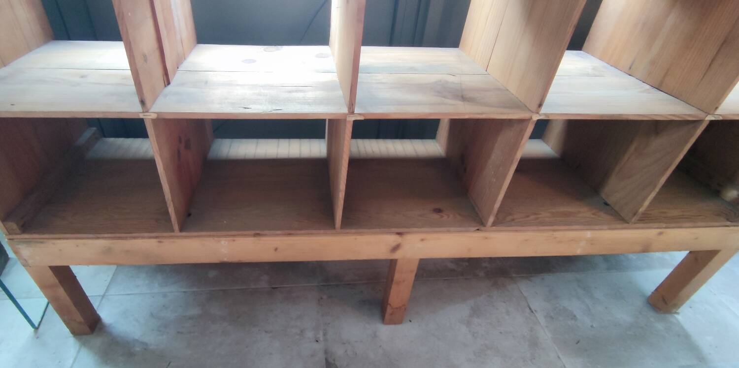 Large industrial-style shelving unit