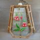 Suspension vintage rotin et nacre