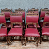 Series of 8 Renaissance walnut chairs circa 1850