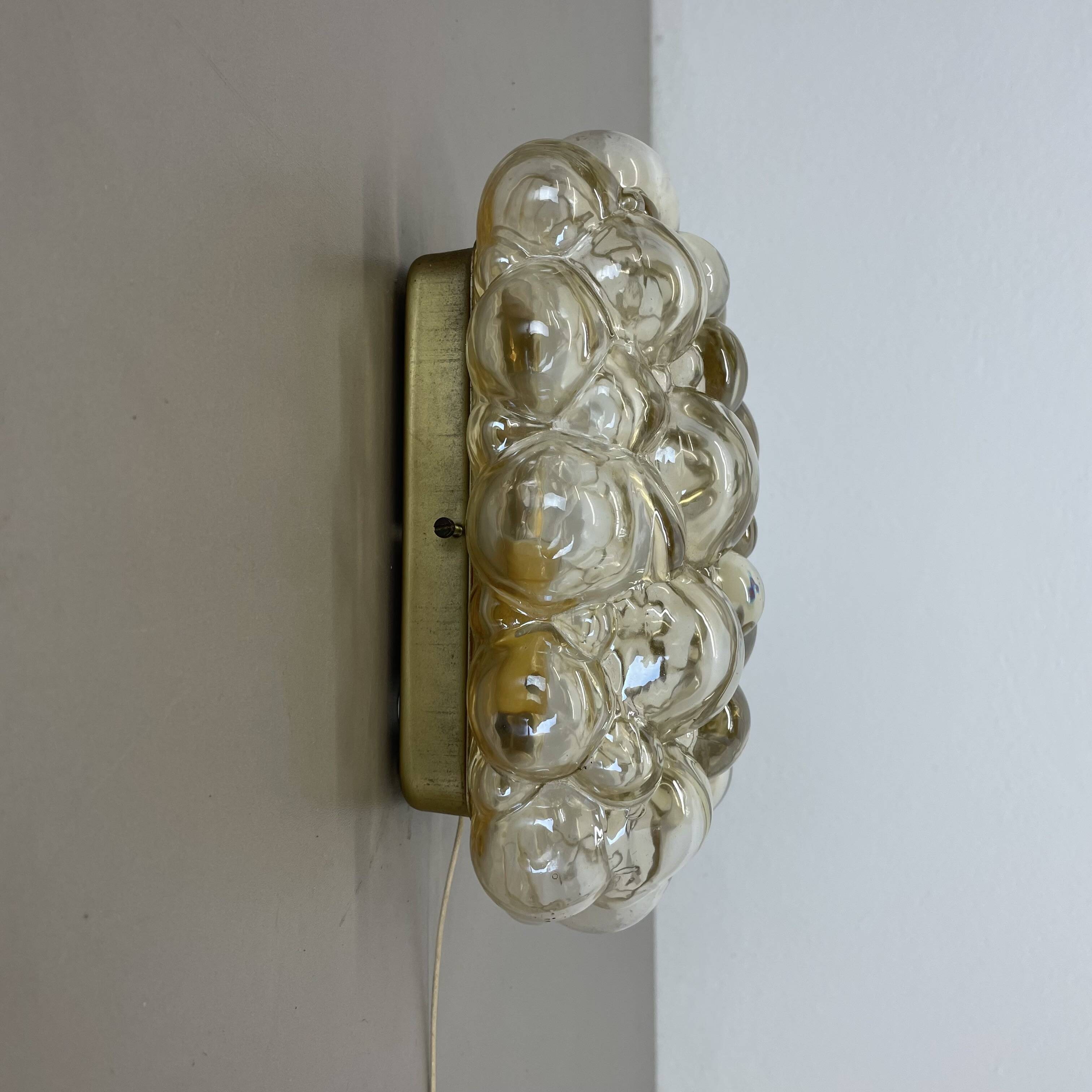 Original Amber Glass Wall Lights Sconces Helena Tynell Glashütte Limburg, 1960s