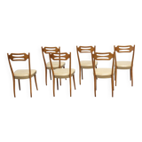 Set of six elegant Italian dining chairs