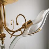 Murano glass leaf chandelier by Franco Luce Italy - 1970