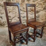 Set of 2 Antique Oak Chairs – 19th Century, Auvergne