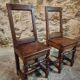 Set of 2 Antique Oak Chairs – 19th Century, Auvergne