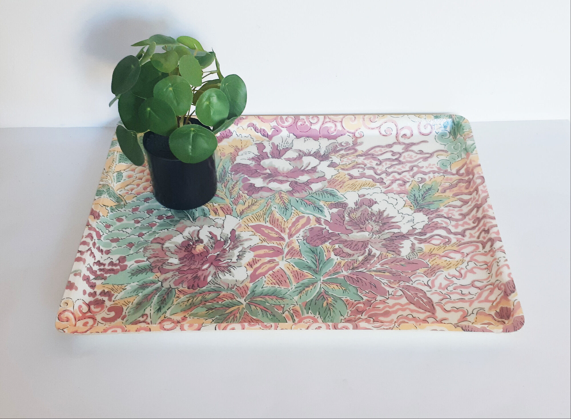 Vintage fiberglass top, floral pattern, vintage french