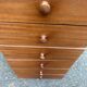 Scandinavian Mid-Century Modern chest of drawers with 6 mahogany and white wood drawers 19