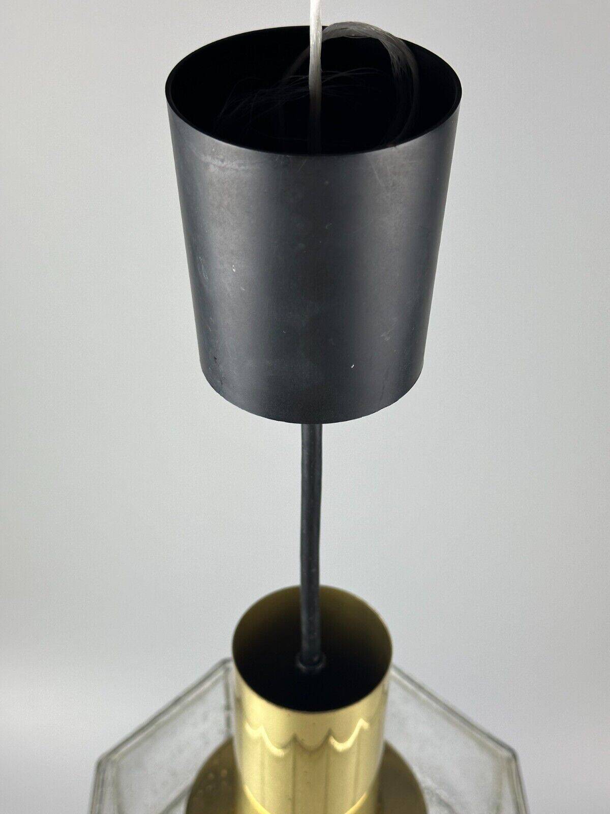 60s 70s ceiling lamp Glashütte Limburg Germany glass & brass Space Age