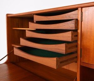 Danish design teak highboard, 1960s