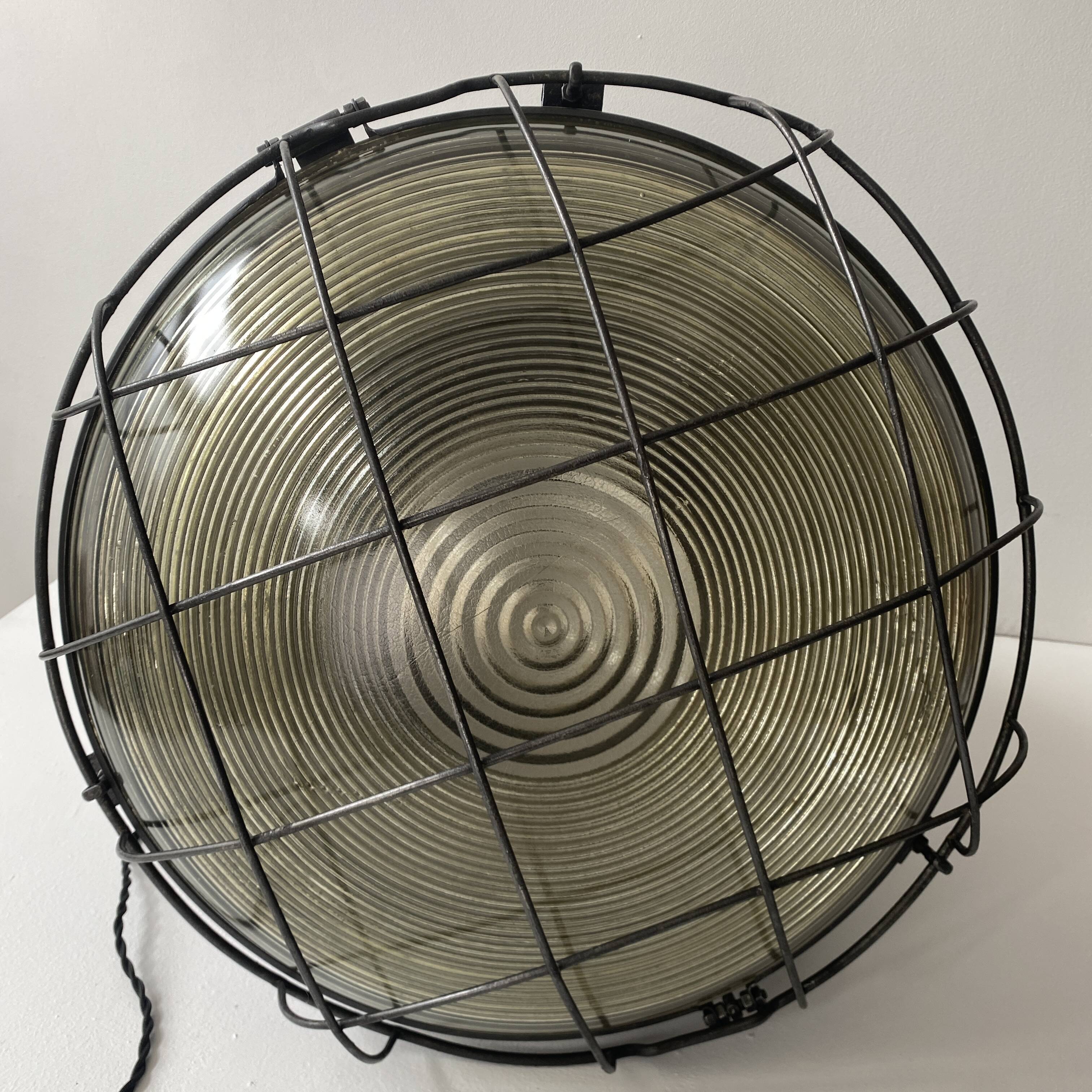 IMPRESSIVE VINTAGE POLISH INDUSTRIAL XXL SUSPENSION LIGHT