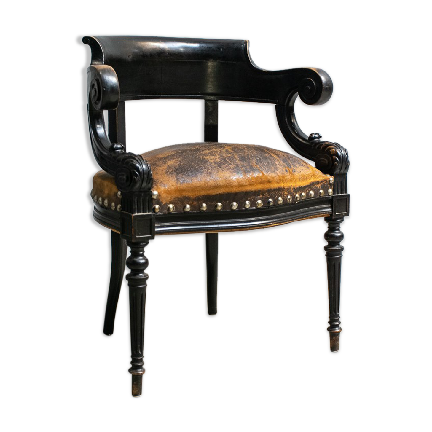 Leather office armchair 1920'