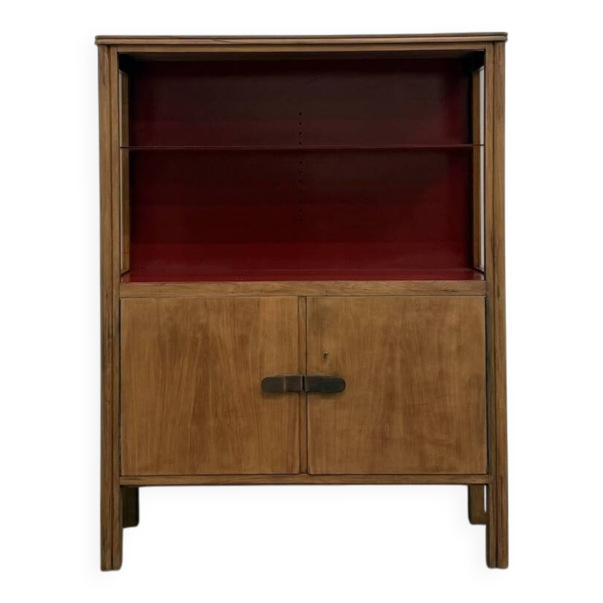 1950s Brazilian modernist library in exotic wood and lacquer.