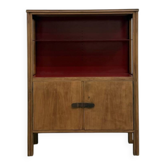 1950s Brazilian modernist library in exotic wood and lacquer.