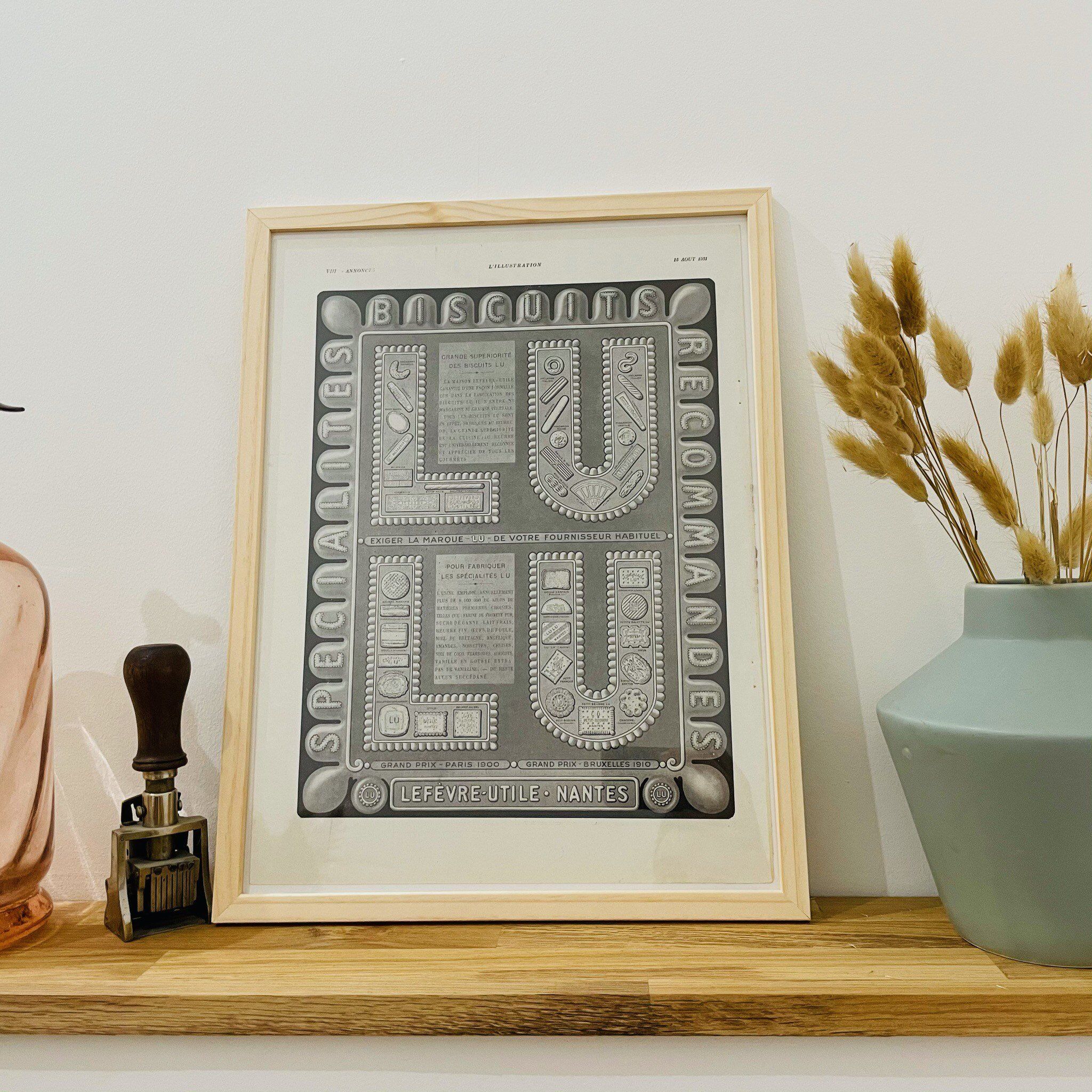 Illustration Biscuit LU Lefévre - Nantes - Vintage of 1930 - 30x40cm