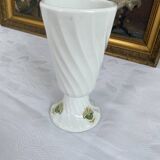Vintage small vase stylized floral pattern porcelain ouragan ulysse paris, 1970s, france