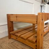 Vintage pine and glass coffee table