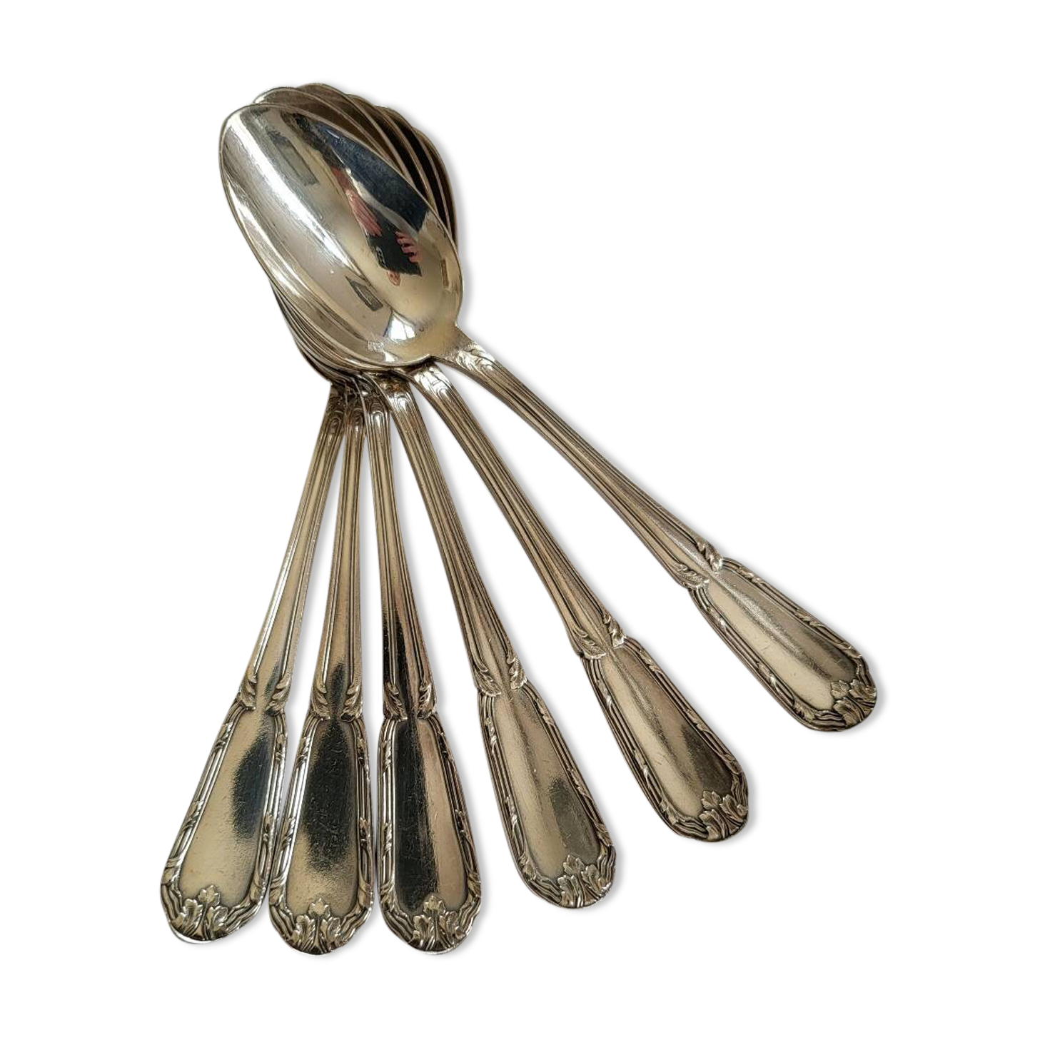 6 small silver-plated Boulenger spoons