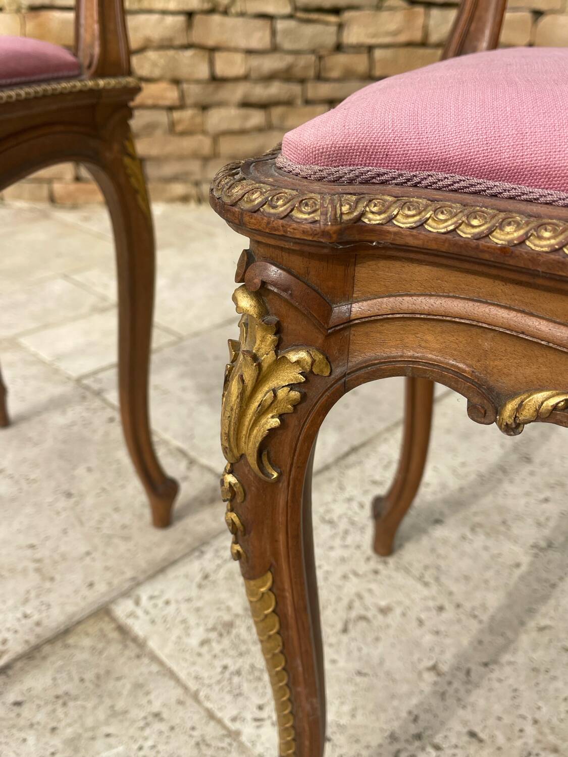 Pair of Louis XV Style Mahogany Chairs