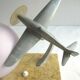 Art deco table lamp aluminum airplane and ball tulip on marble terrace
