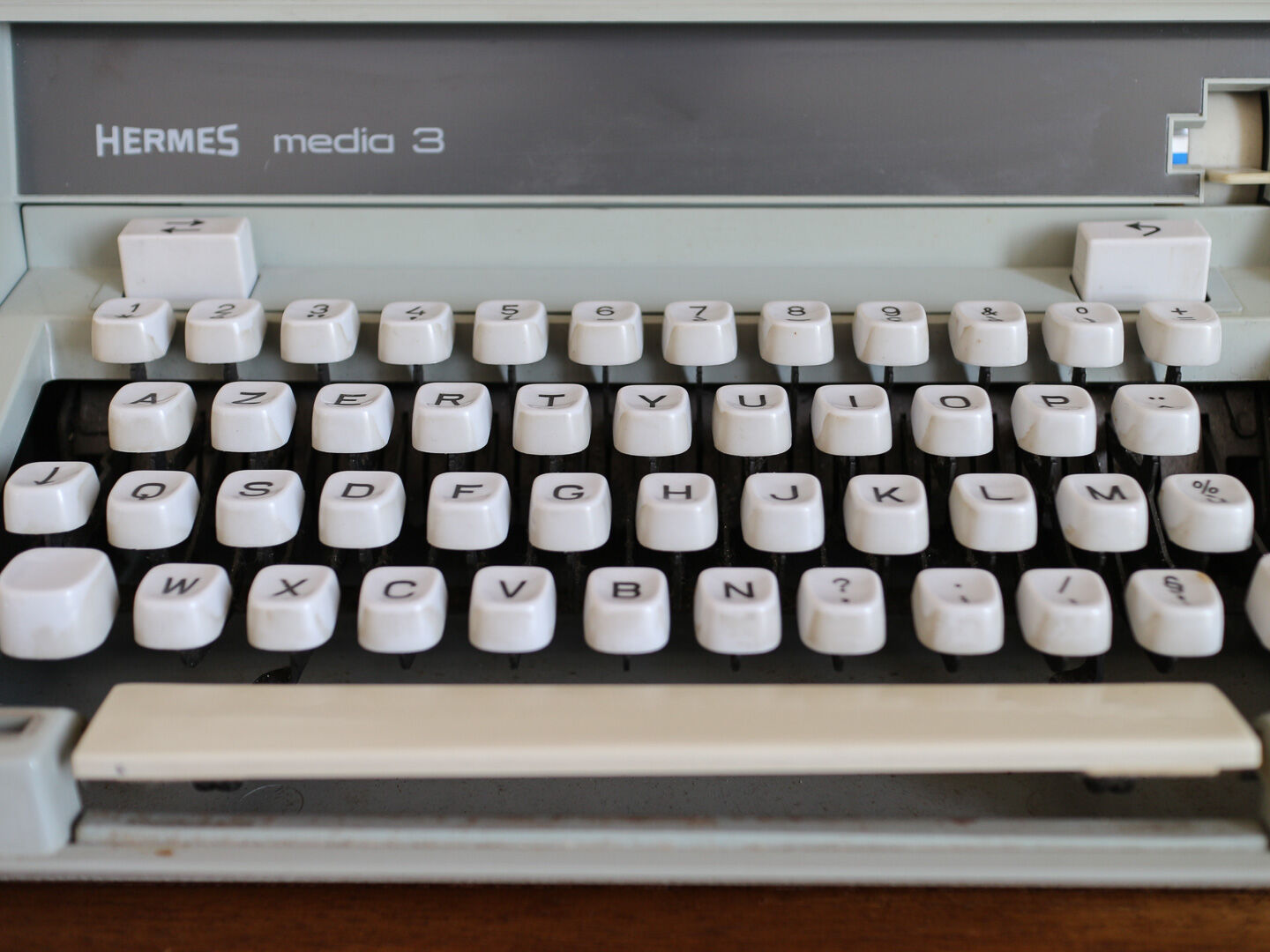 Machine à écrire vintage Hermès Media 3 vert menthe Rare