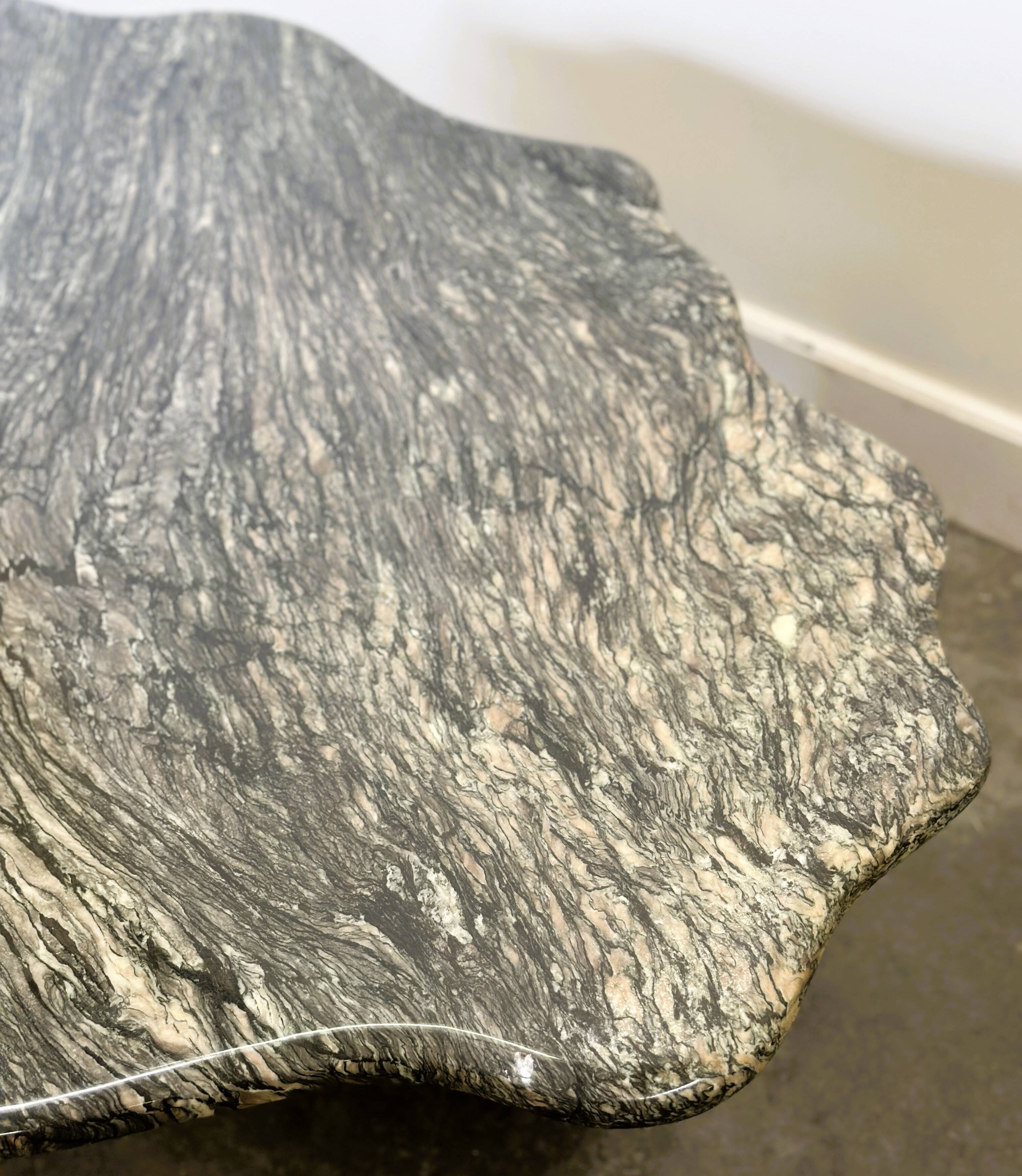 Wavy Italian Marble Coffee Table, 1970s