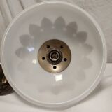 Vintage bronze and opaline pendant light