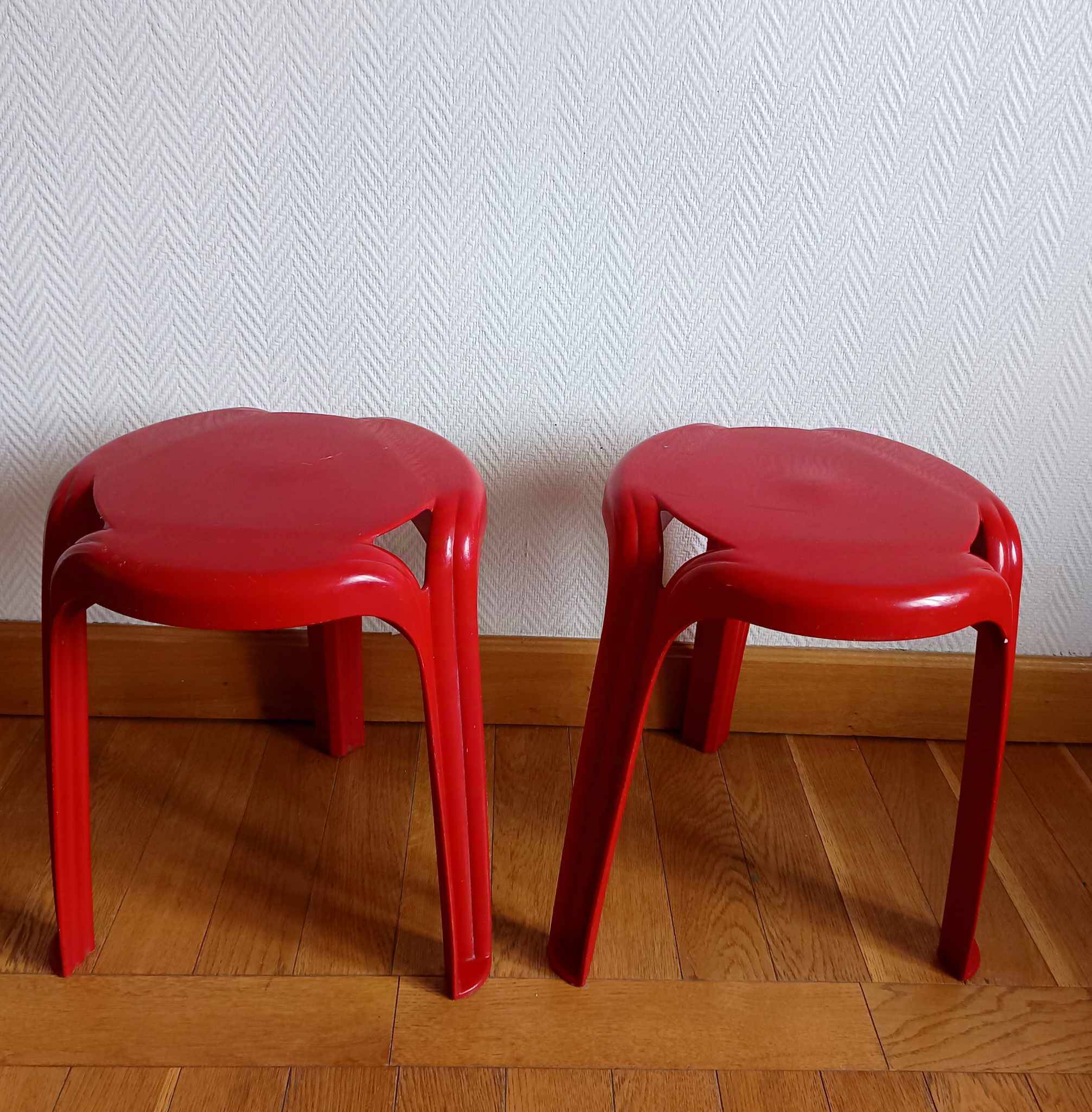 Pair of Stamp stools by Henry Massonnet, circa 1970.