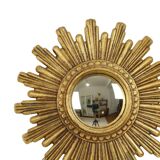 Small Sun Mirror Sunburst Mirror Gold Convex 24cm