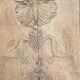 Panel, bas relief in natural wood, 18th century period