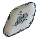 Antique Terre de Fer dish with carnation decoration from Clairefontaine