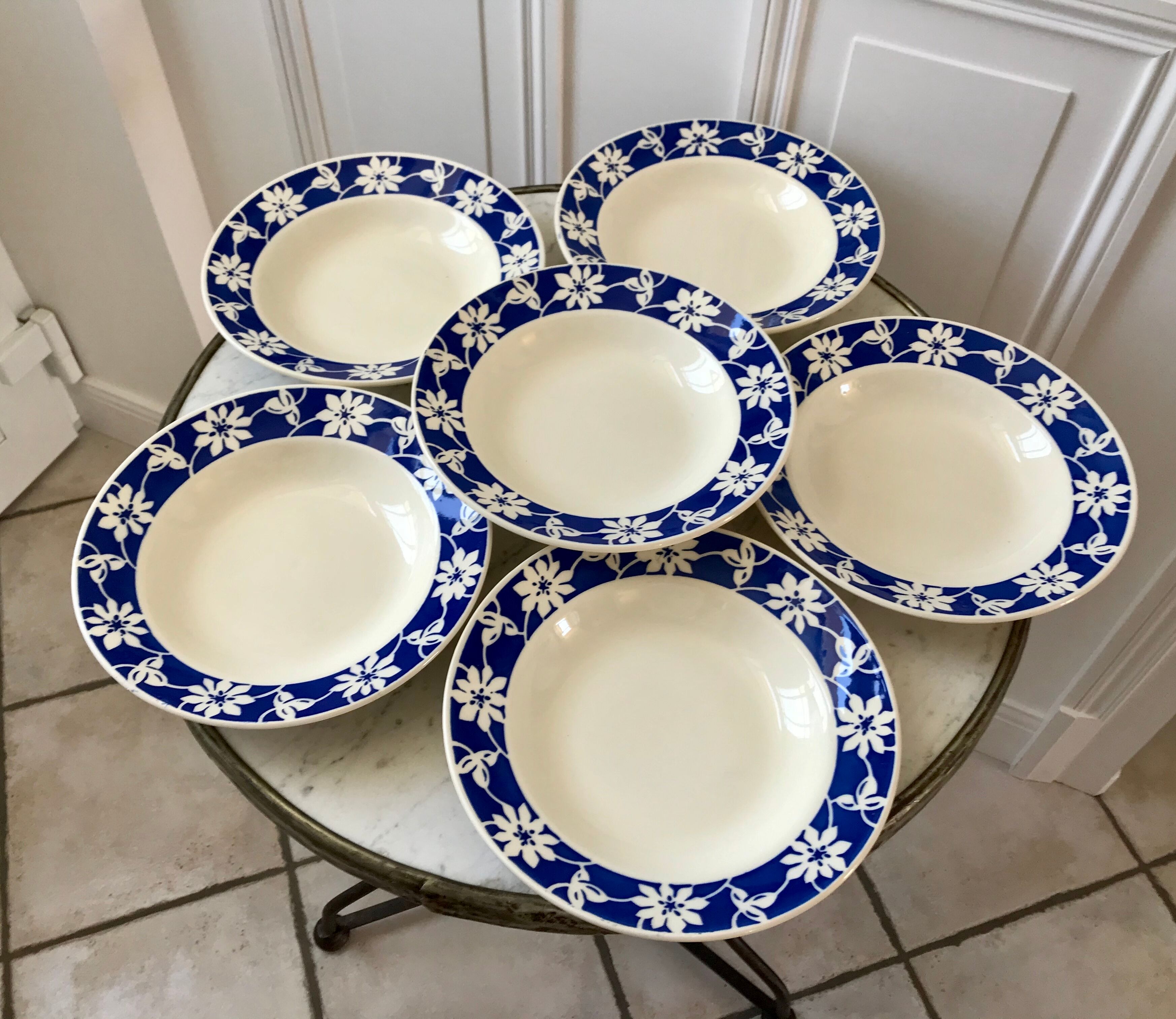 Set of 6 hollow plates Badonviller 30s