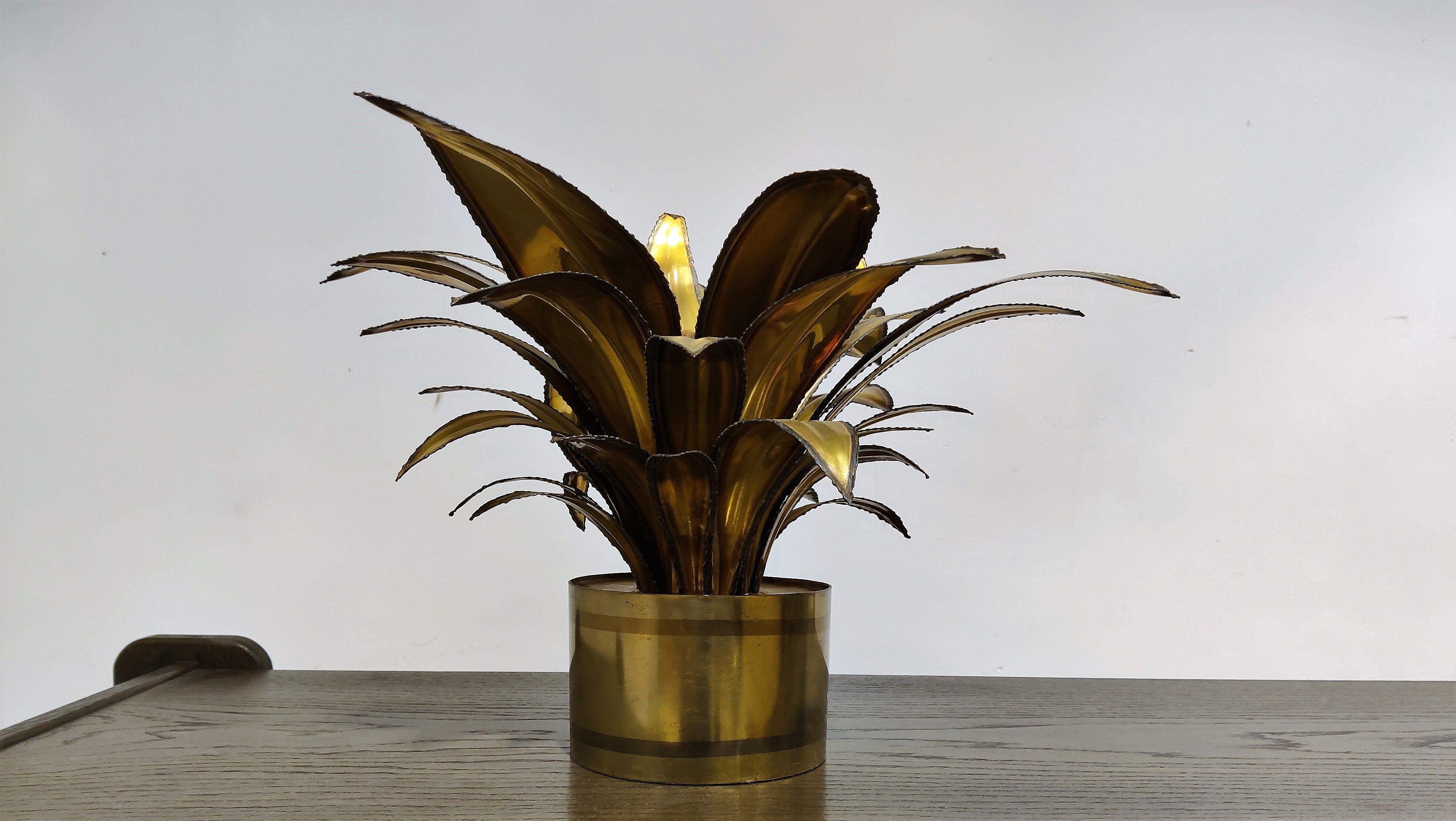 Maison jansen flower table lamp, 1970s