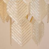 Murano Glass Chandelier with Hexagonal Leafs, Italy, 1960s