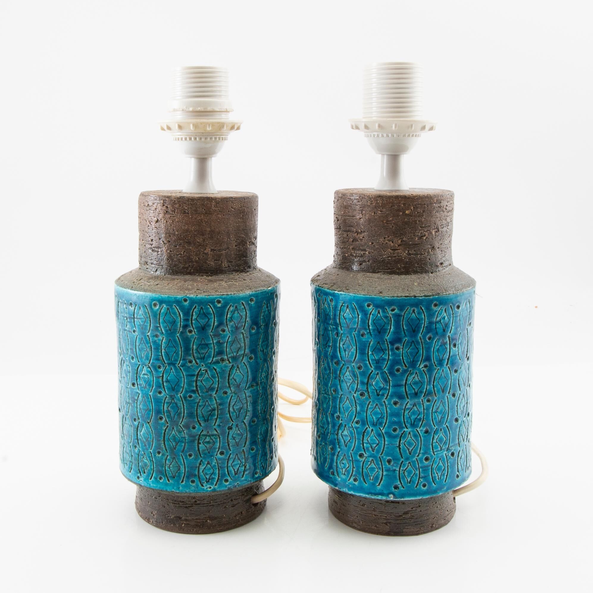 Aldo Londi Pair of ceramic lamps for Bitossi, Italy, 1960