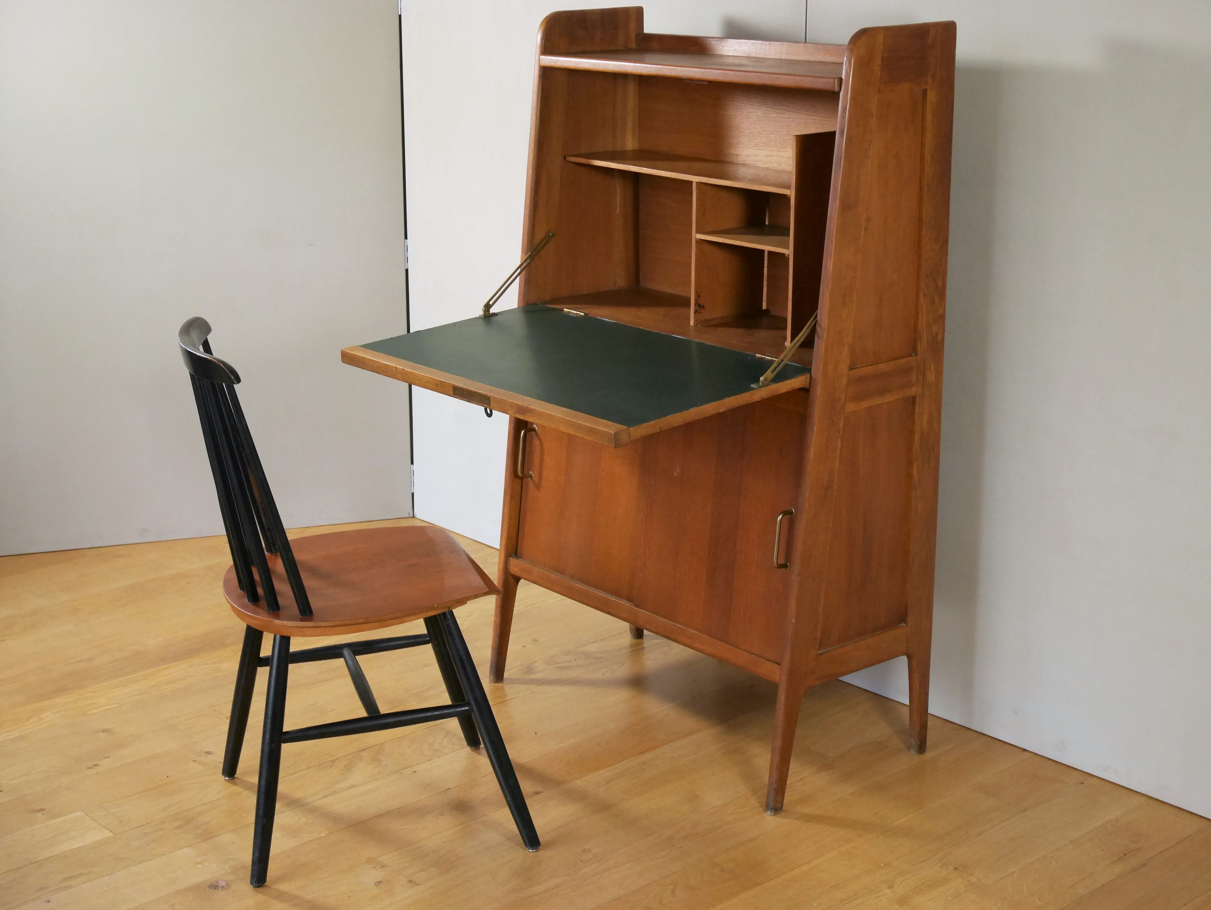50s oak secretary