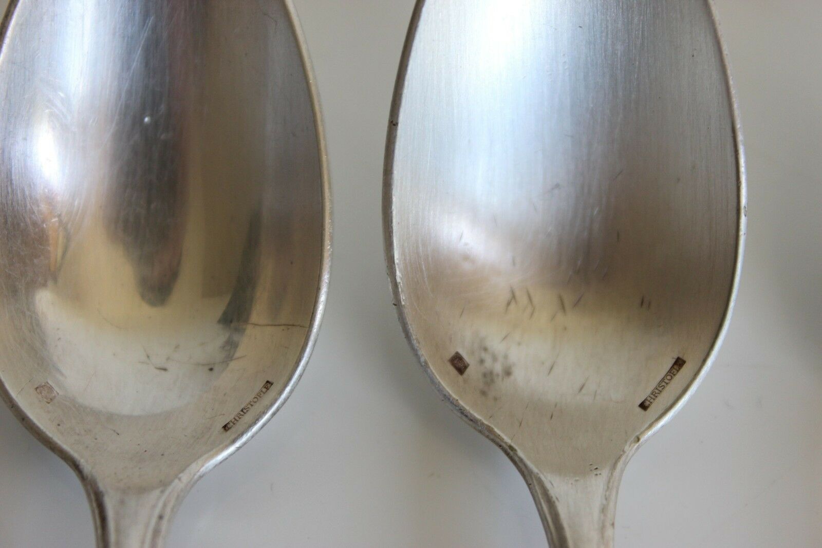 Uniplat monogrammed Christofle 5 Forks 4 large and small spoons