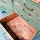 Old wooden garage workbench, industrial vintage.