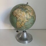Taride Vintage Aluminum Globe 1940 World Map - 37 cm