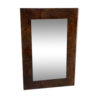Rectangular varnished wooden mirror