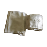 Old table set 12 napkins and tablecloth monogrammed AD