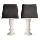 Paire de lampes de table en verre opalin de style mid-century moderne, Suède, ensemble de 2