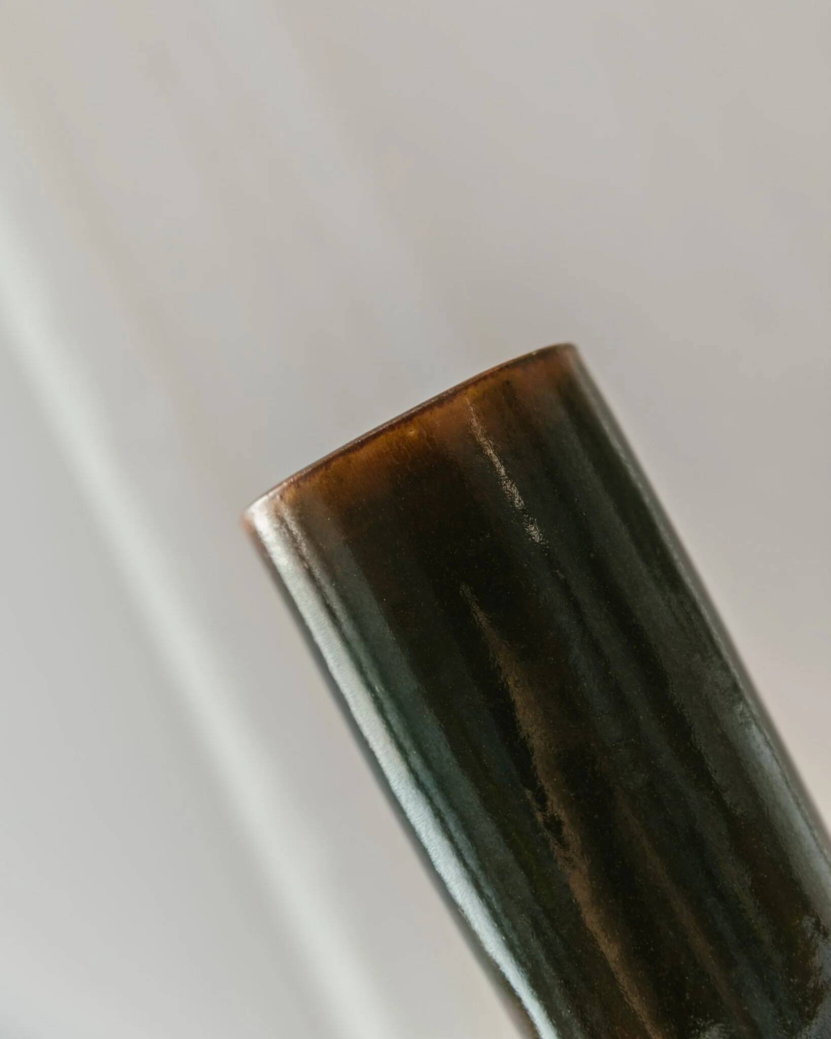 Vert ceramic vase by Werner Baumberger – studio stoneware, partially glazed, 1970s vintage