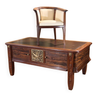 Art Deco flat desk and executive chair by Jules Cayette