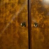 Art Deco rosewood sideboard with gilt door, attributed to Maison Dominique, 1940s