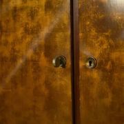 Art Deco rosewood sideboard with gilt door, attributed to Maison Dominique, 1940s