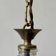 Vintage brass and glass three-branch chandelier